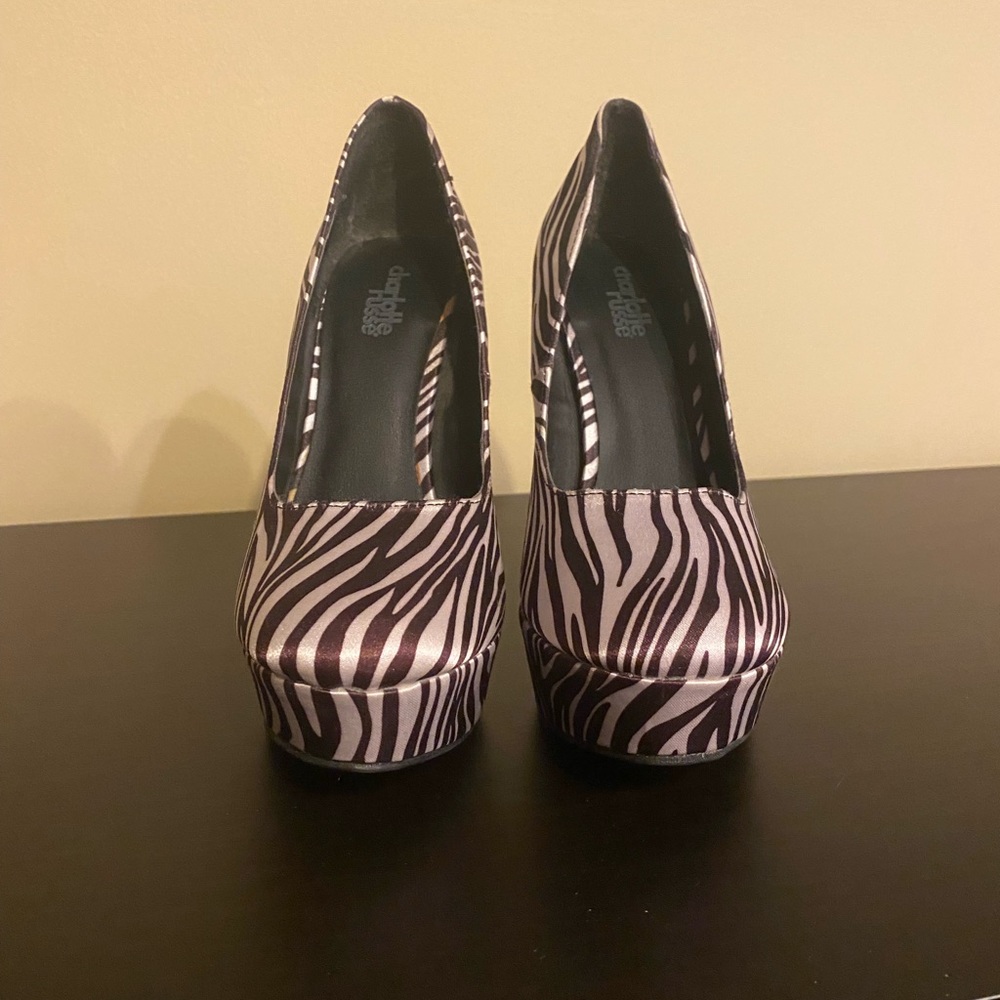 Zebra Striped Platform Heels - NEW